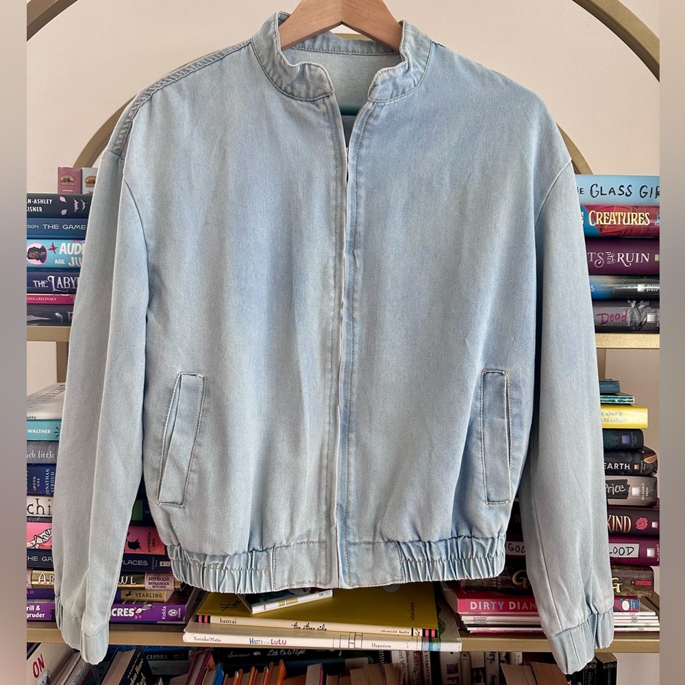 80s Throwback Denim-Look Bomber Jacket 💙🧥
